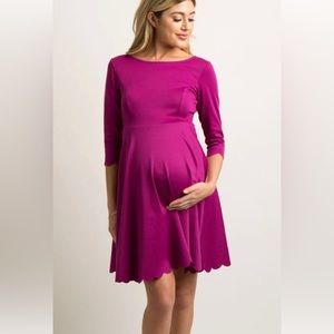 Pink Blush scalloped hem dress